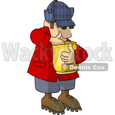 Hungry Woodsman Eating Food From a Bag Clipart © djart #4723