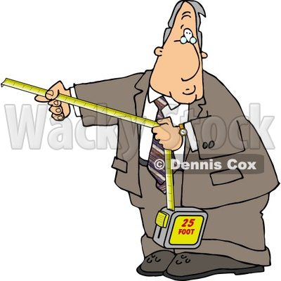 Businessman Using a Self-retracting Pocket Tape Measure Clipart © djart #4726