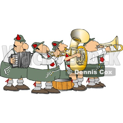 German Band Playing Musical Instruments Together Clipart © djart #4749