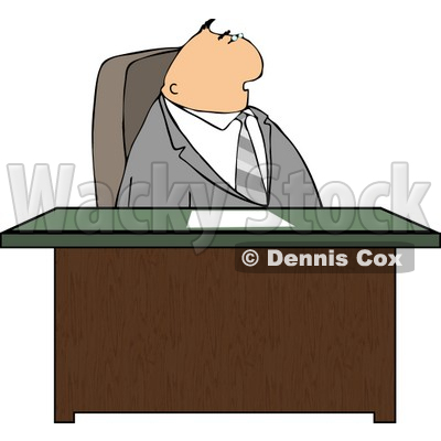 Gray Suited Male Attorney Sitting Behind His Business Desk In His Office Clipart © djart #4767