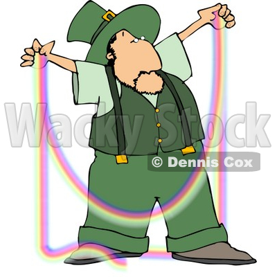 Male Irish Leprechaun Making a Rainbow Clipart © djart #4769