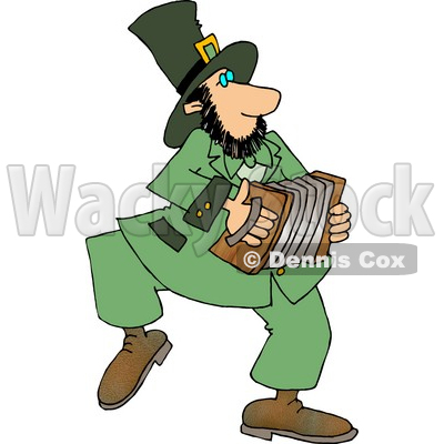 Irish Leprechaun Man Playing an Accordion Clipart © djart #4778