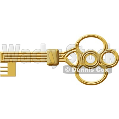 Gold Skeleton Key Clipart © djart #4803