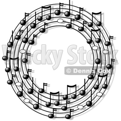 Ring or Circle of Musical Notes Clipart © djart #4807