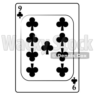 Nine/9 of Clubs Playing Card Clipart © djart #4821
