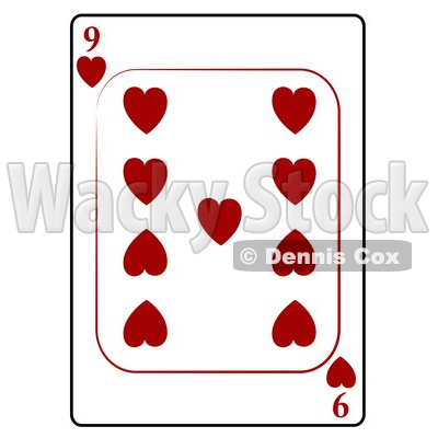 Nine/9 of Hearts Playing Card Clipart © djart #4823