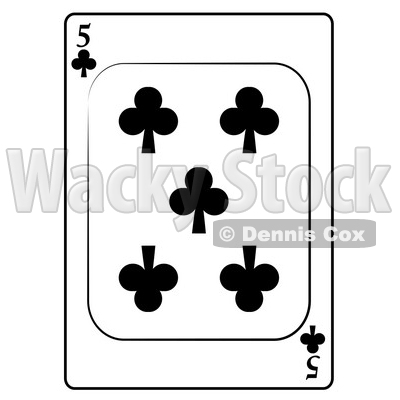 Five/5 of Clubs Playing Card Clipart © djart #4840