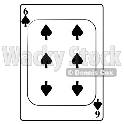 Six/6 of Spades Playing Card Clipart © djart #4857