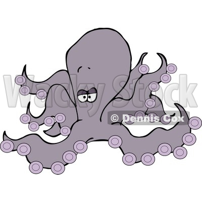 Eight-armed Purple Cephalopod Octopus Mollusk Clipart © djart #4877