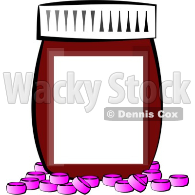 Blank Medicine Bottle with Pink Pills Clipart © djart #4909