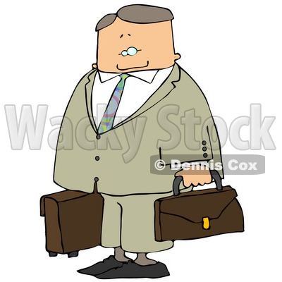 Packed Up Businessman Ready to Travel to New York Clipart © djart #4930