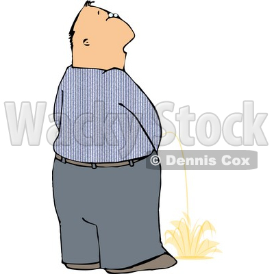 Man Peeing On the Ground in Public Clipart © djart #4965