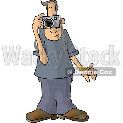 Male Tourist Taking Pictures with a Digital Camera Clipart © djart #4979