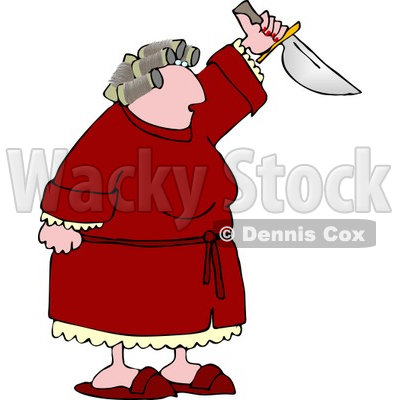 Angry Woman with PMS Preparing to Kill Someone with a Knife Clipart © djart #4985