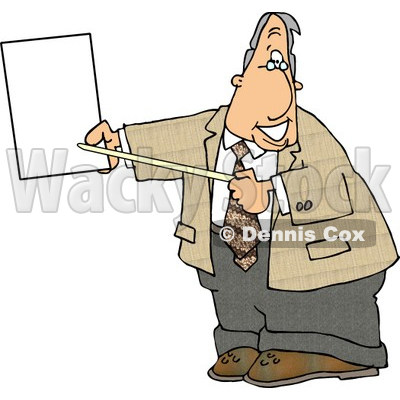 Smiling Male Lawyer Pointing at an Important Blank Piece of Paper Clipart © djart #4992