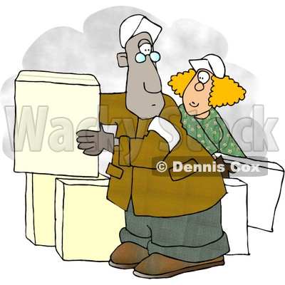 Man and Woman Moving Boxes Clipart © djart #5042