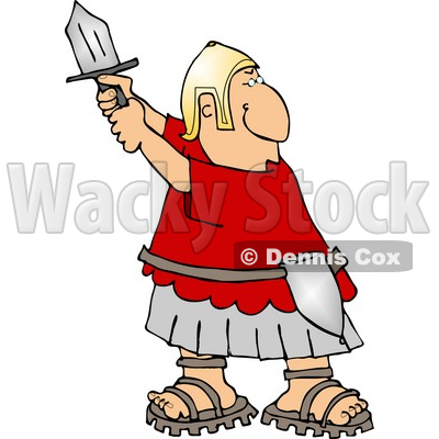 Roman Army Soldier Battling with His Sword Clipart © djart #5079