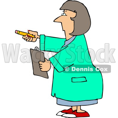 Female Scientist Holding Pencil & Clipboard Clipart © djart #5081