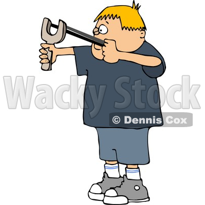 Boy Shooting a Slingshot Clipart © djart #5093