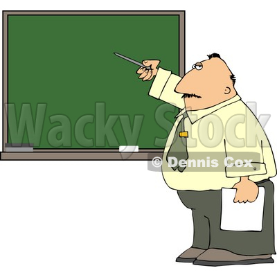 Male School Teacher Pointing at a Blank Chalkboard Clipart © djart #5127