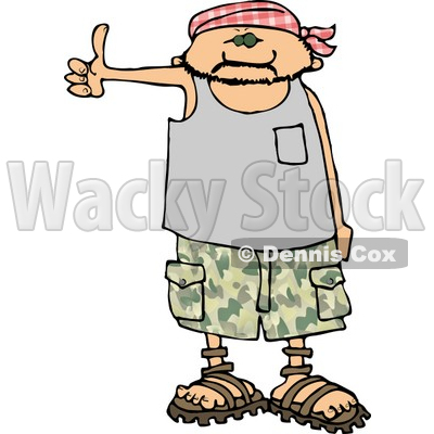 Scary Looking Man Hitchhiking Clipart © djart #5131