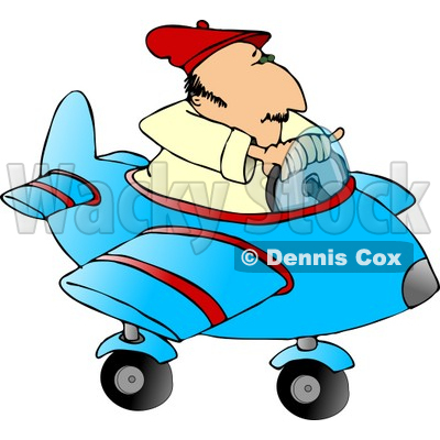 Man Playing Around In a Toy Airplane Clipart © djart #5153