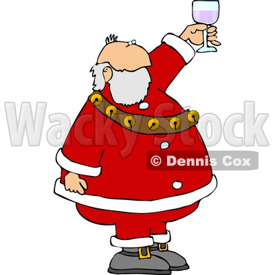 Santa Proposing a Toast with a Glass of Wine Clipart © djart #5163