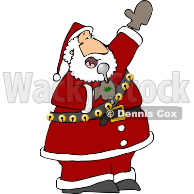 Santa Singing Karaoke Christmas Music Clipart © djart #5172