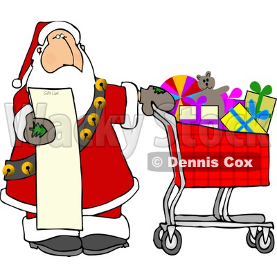 Santa Shopping in a Toy Store from His List Clipart © djart #5176