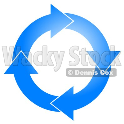 Blue Circle of Arrows Turning Clockwise Clip Art © djart #5248