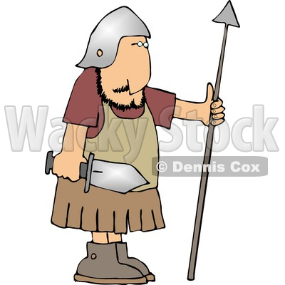 Roman Army Soldier Armed with a Sword and Spear Clipart © djart #5263