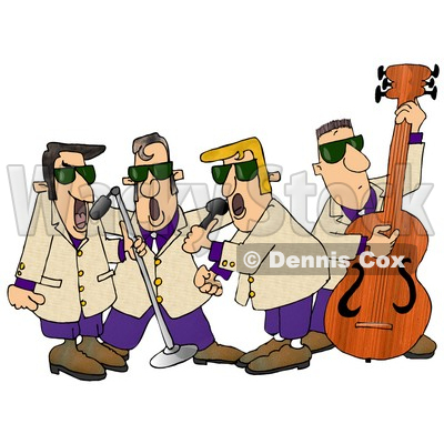 Musicians Playing 1950's Style Blues Music Clipart Illustration © djart #5495