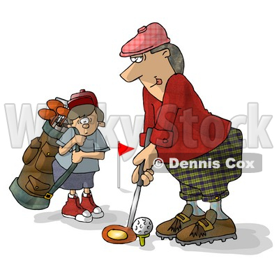 Father and Son Golfing Together Clipart Illustration © djart #5500