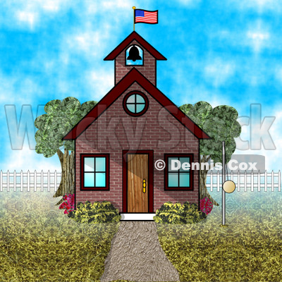 American Schoolhouse Clipart Illustration © djart #5513