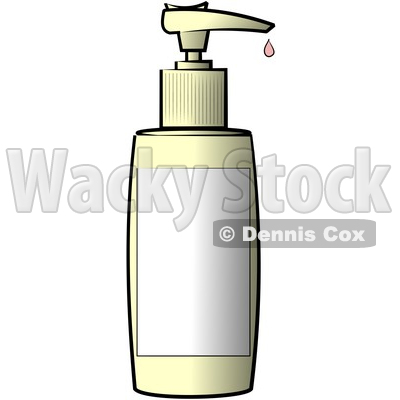 Blank Labeled Plastic Bottle of Lotion Clipart Illustration © djart #5520
