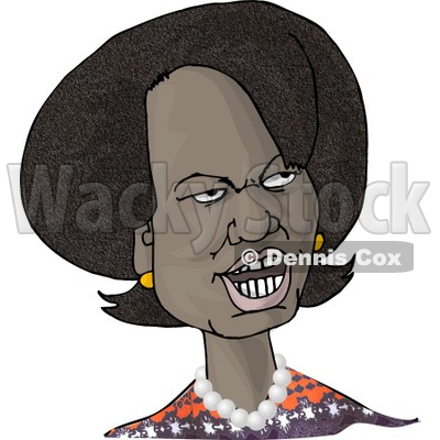 66th United States Secretary of State, Condoleezza Rice, Caricature Clipart Illustration © djart #5826