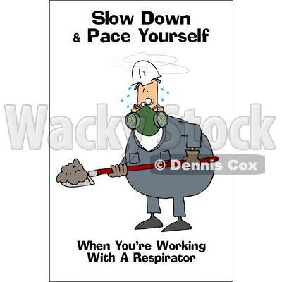Royalty-Free (RF) Clipart Illustration of a Worker Man Wearing A Respirator And Shoveling © djart #59726