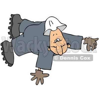 Royalty-Free (RF) Clipart Illustration of a Male Worker Taking A Fall Or Floating © djart #59773