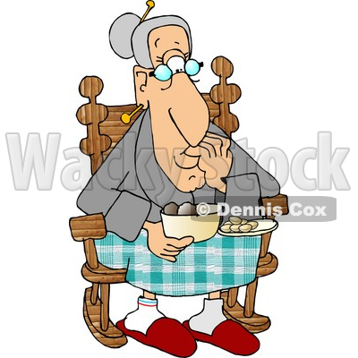 Grandma Eating Food in Her Rocking Chair Clipart Picture © djart #6006