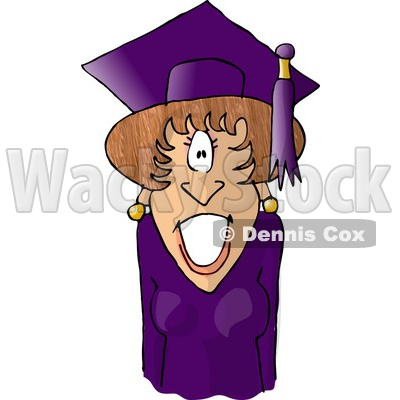 Graduated Female Wearing Cap and Gown Clipart Picture © djart #6009