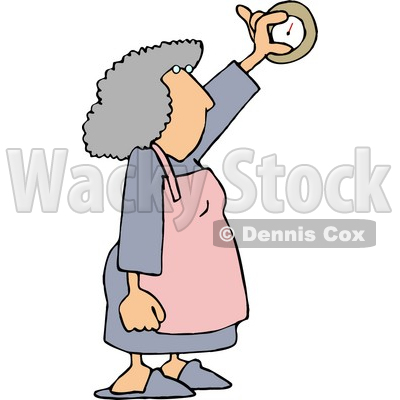 Housewife Adjusting the Temperature On a Thermostat Clipart Picture © djart #6014