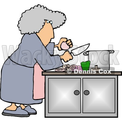 Housewife Preparing a Meal for Dinner Clipart Picture © djart #6020