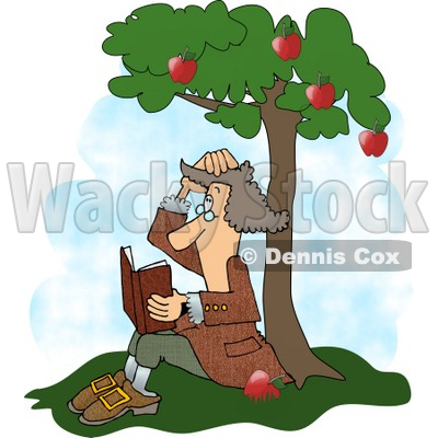 Sir Isaac Newton's Universal Law of Gravitation Clipart Picture © djart #6043
