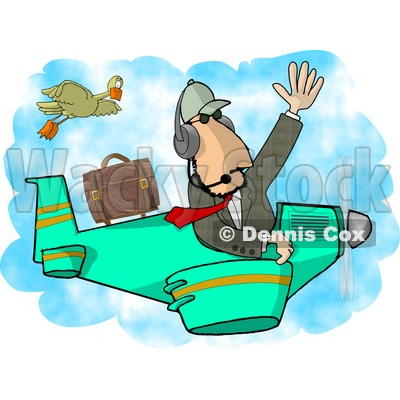 Private Pilot/Businessman Flying a Plane Clipart Picture © djart #6066