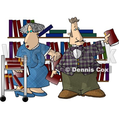 librarians clip art. Librarians Putting Books On