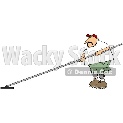 Royalty-free (RF) Clipart Illustration of a Man Using A Cement Finishing Tool And Wearing Sunglasses © djart #61424
