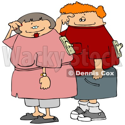 Husband and Wife with On and Off Switches Attached to Their Backs Clipart Picture © djart #6182