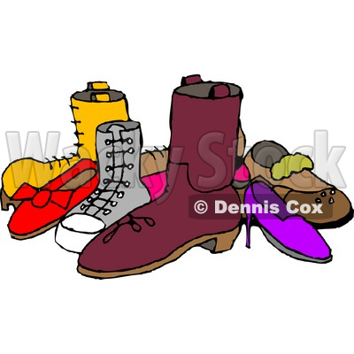 Pile of Assorted Shoes Clipart
