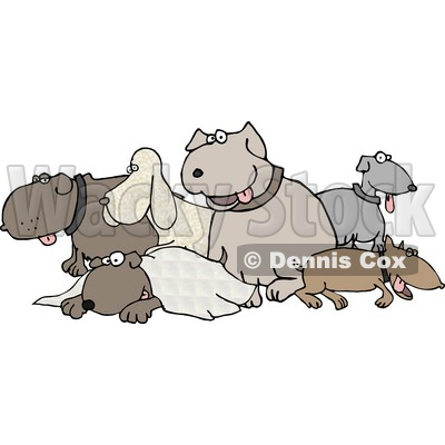 Different Breeds of Dogs in a Group Clipart Picture © djart #6230