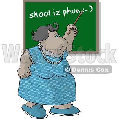 Female English Teacher Teaching a Spelling Lesson in a School Classroom Clipart Picture © djart #6239